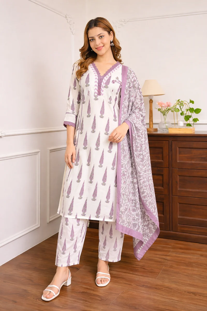 Jaipuri Cotton Three piece